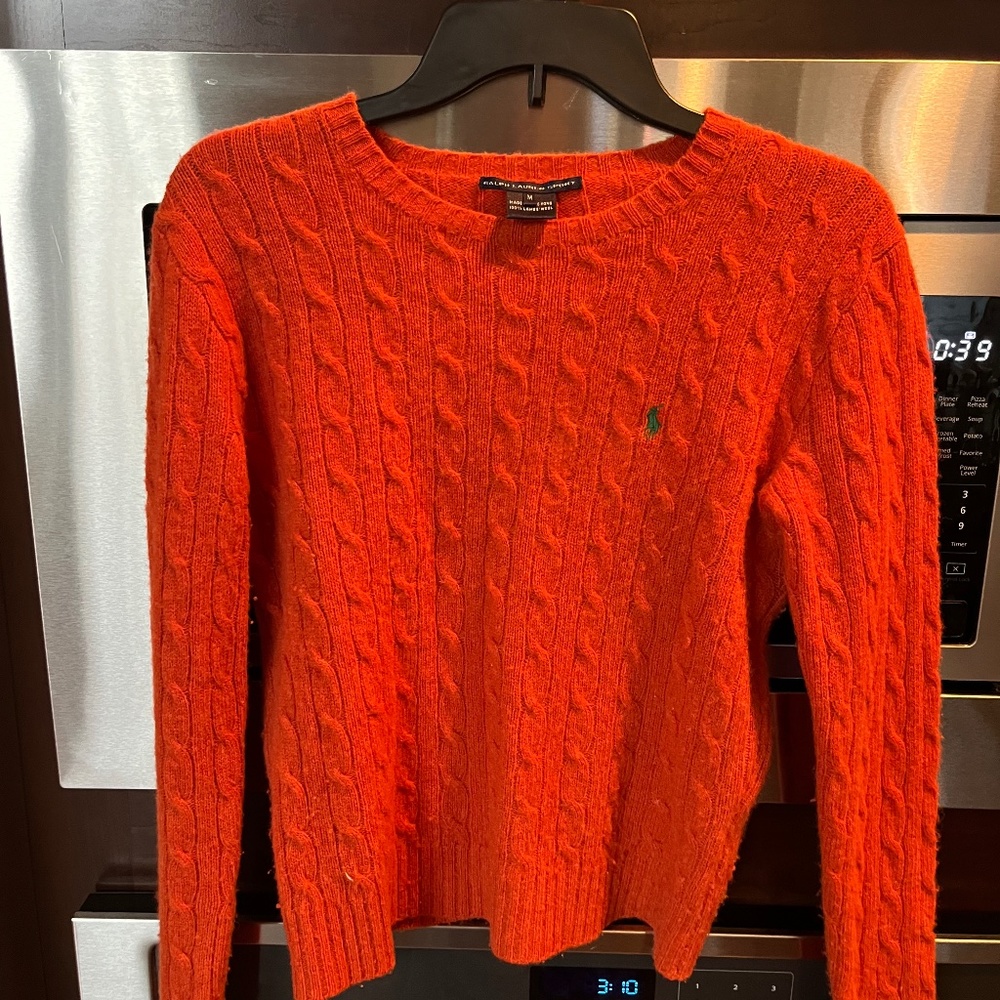 Orange, Ralph Lauren sport sweater